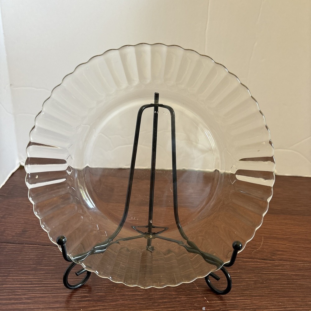 Vintage Fortecrisa‎ Mexico Clear Glass Plate 7" Salad, Bread And Butter